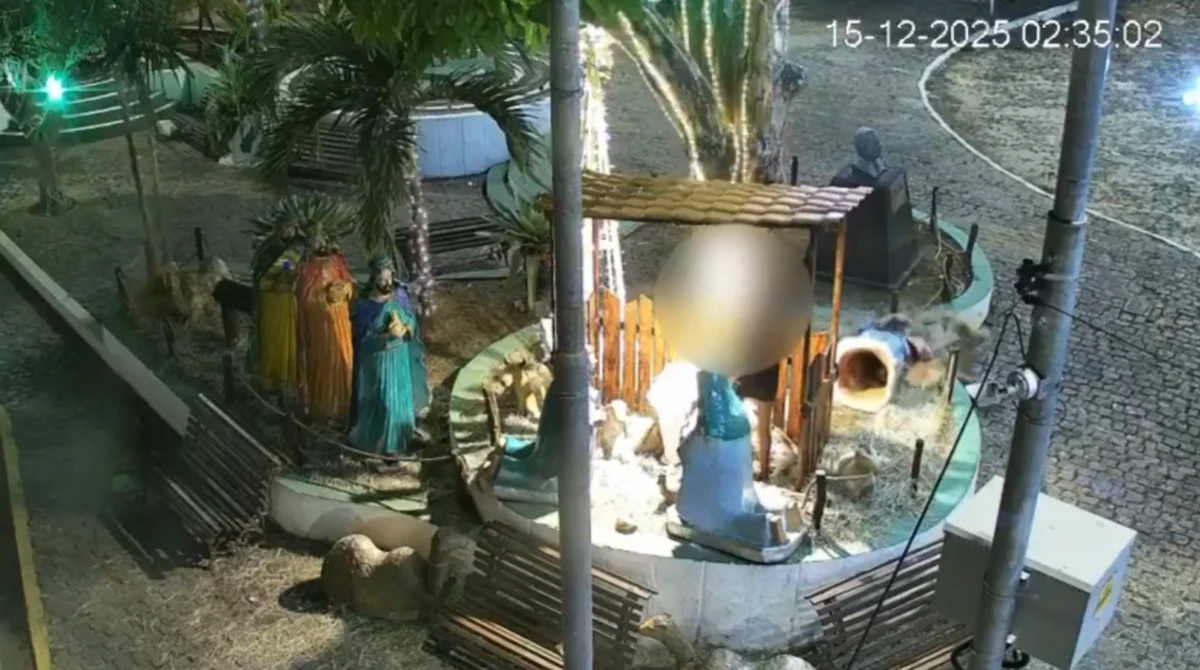 Mulher depredou presépio por Reprodução