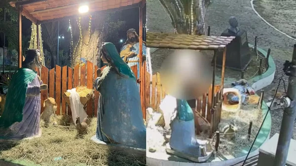 Mulher foi presa após danificar peça de presépio