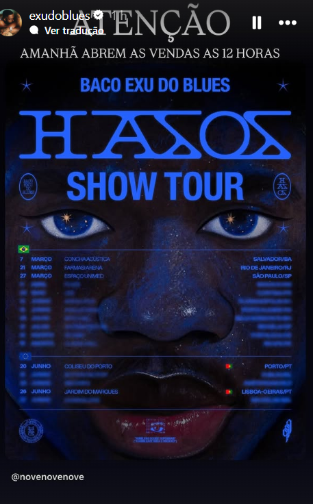 Prévia da turnê Hasos