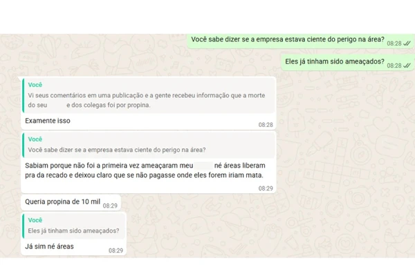 Trabalhadores foram mortos ainda com farda  por Reprodução