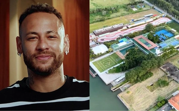 Vista aérea revela kartódromo e megaestrutura na mansão de Neymar