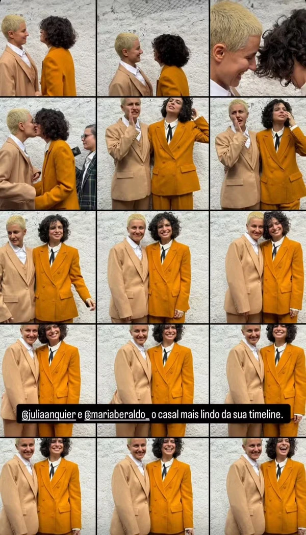 Filha de Debora bloch, Julia Anquier se casa com a cantora Maria Beraldo por Reprodução/Redes Sociais 