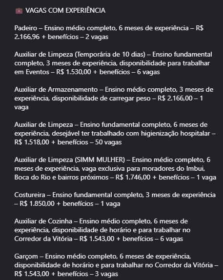 Veja vagas por Reprodução