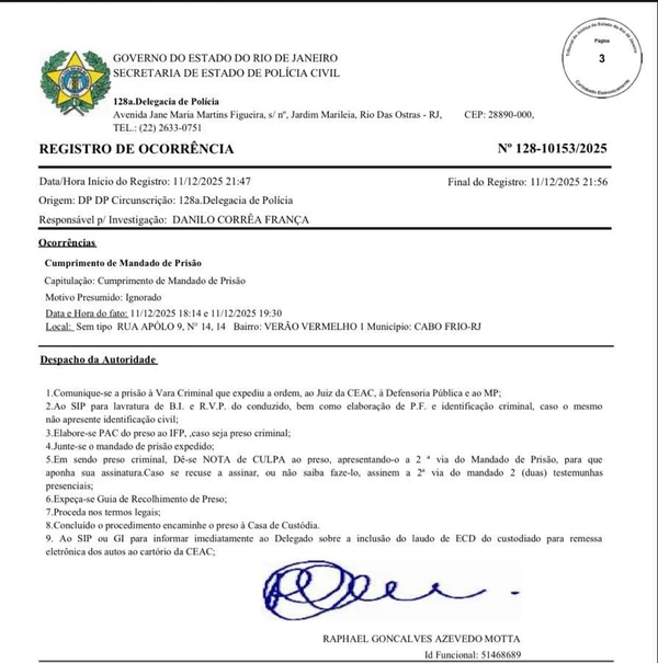 Traficante do BDM é preso em área do TCP no Rio  por Reprodução