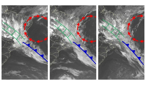 Atenção: chuvas do VCAN não ocorrem no centro do sistema, mas nas bordas, onde as nuvens ficam mais carregadas por Reprodução