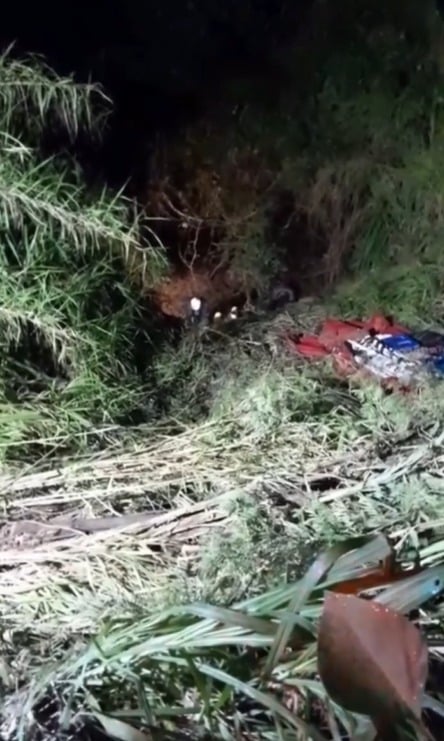 Carro caiu em um córrego por Reprodução