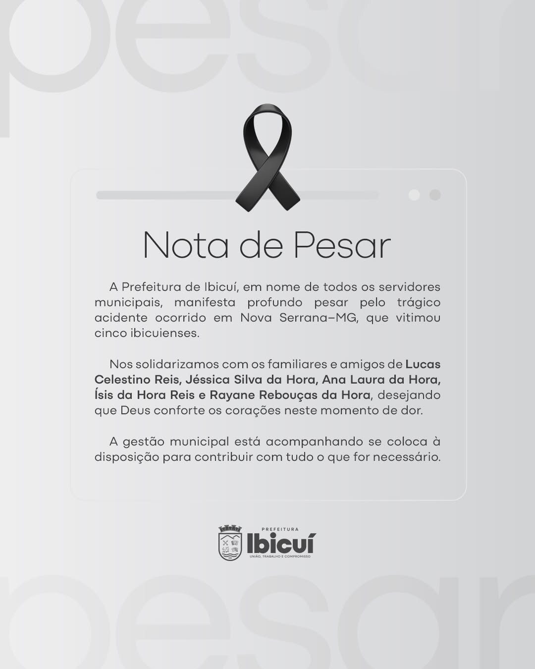 Prefeitura lamentou as mortes por Reprodução