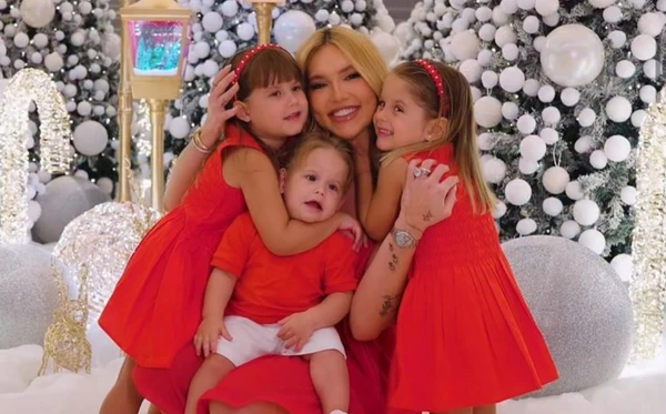 Virginia Fonseca e os três filhos: Maria Alice, de 4 anos, Maria Flor, de 3, e José Leonardo, de 1 por Reprodução/Instagram