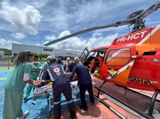 Imagem - Vítima de acidente é socorrida de helicóptero na Região Metropolitana de Salvador