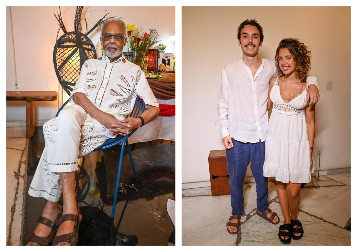 Gilberto Gil e os netos Bento e Flor se apresentaram no Teatro Gamboa 