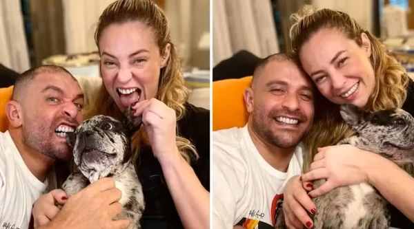 Paolla Oliveira, Diogo Nogueira e seus pets por Reprodução