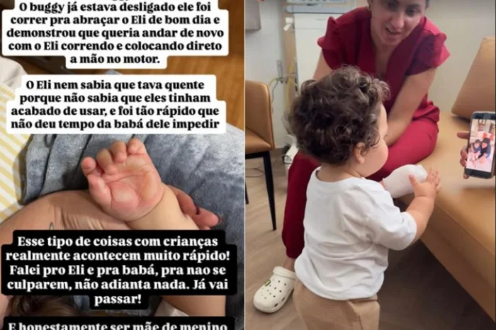 Ravi estava acompanhado da babá após um passeio de buggy. Mesmo com o veículo já desligado, o motor ainda permanecia quente por Reprodução/Redes Sociais 