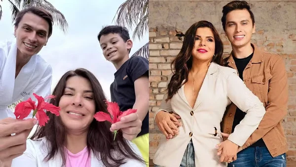 Mara Maravilha e o marido, Gabriel Torres, pai do seu filho Benjamim por Reprodução/Redes Sociais  