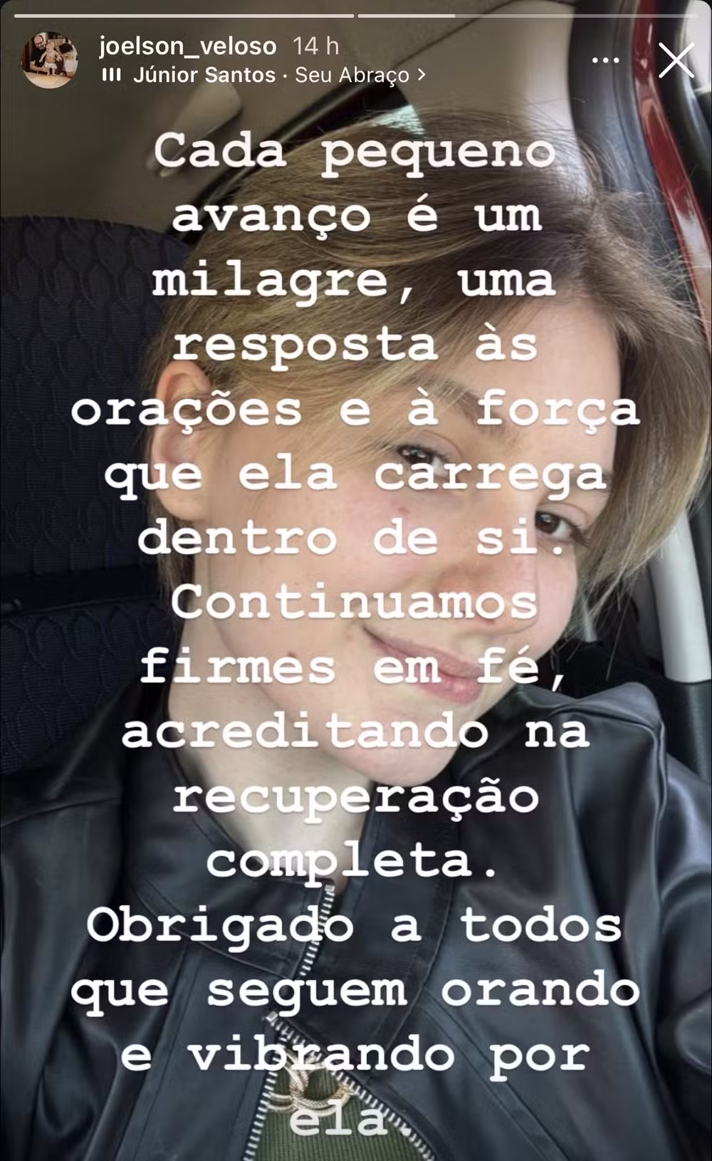 Pai de Isabel Veloso celebra avanços na UTI e fala em 'grandes vitórias' na recuperação da filha por Reprodução/Redes sociais 