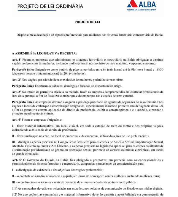 PL prevê criação de vagões exclusivos para mulheres no VLT  por Reprodução