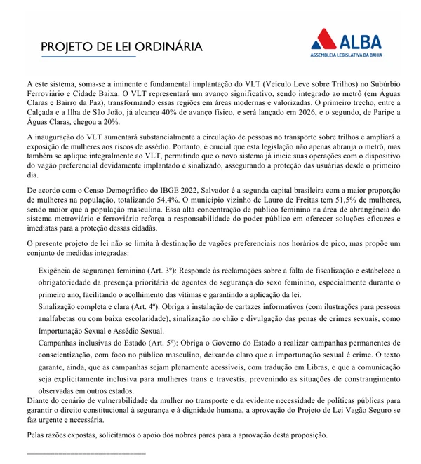 PL prevê criação de vagões exclusivos para mulheres no VLT  por Reprodução