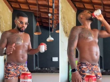 Imagem - Davi Brito fica mais de 6h ao vivo tomando cerveja e fãs apontam: 'A lipo já era'