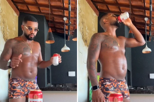 Davi Brito fica mais de 6h em live bebendo cerveja 