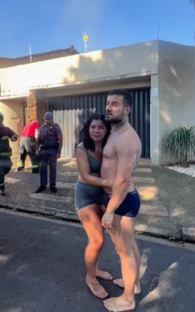 Lutador e influenciador Rafael Rey e esposa pulam do 2º andar de casa para escapar de incêndio por Reprodução/Redes Sociais 