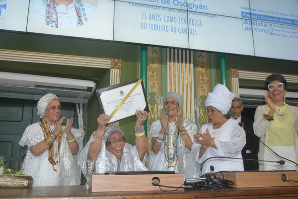 Mãe Carmen do Gantois por Valdemiro Lopes/Câmara de Vereadores de Salvador