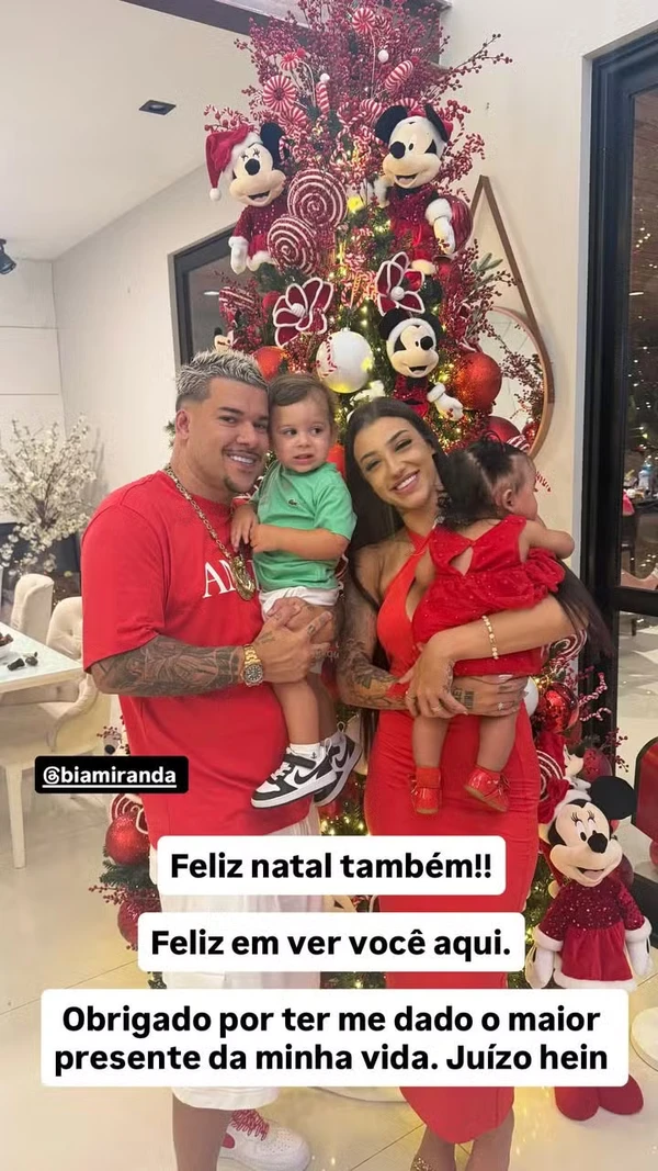 Natal dos Famosos 2025: Bia Miranda e Buarque passaram Natal juntos por Reprodução/Redes Sociais 