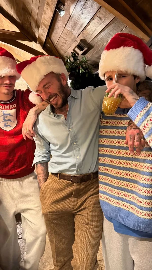 Natal dos Famosos 2025: David Beckham e filhos  por Reprodução/Redes Sociais 