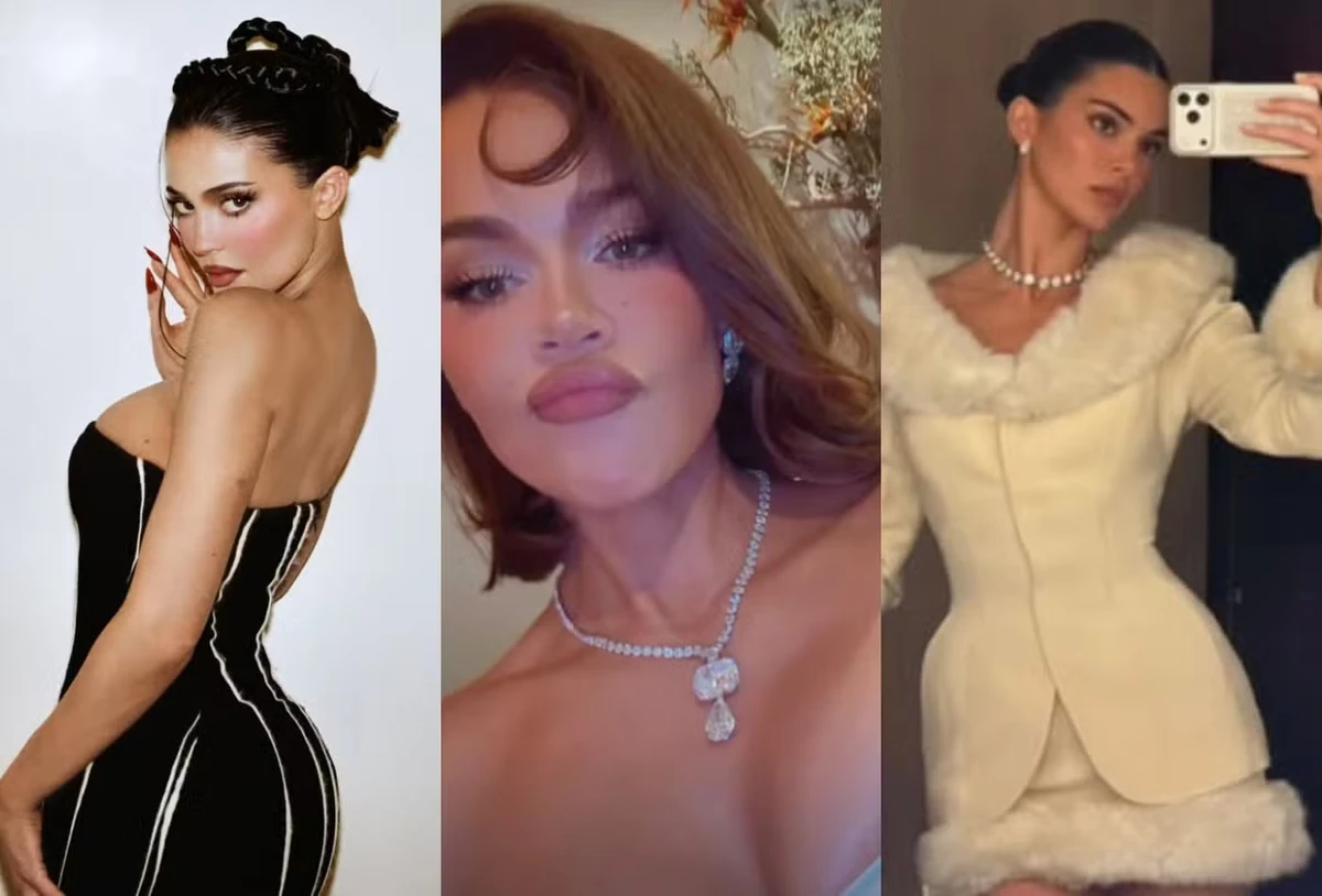 Natal dos Famosos 2025: Kylie Jenner, Khloé Kardashian e Kendall Jenner  por Reprodução/Redes Sociais 
