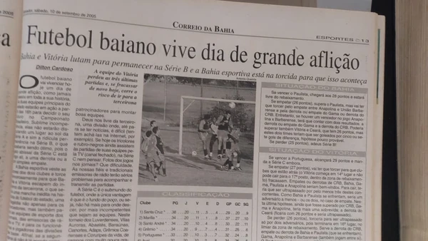 Relembre como foi a queda de Bahia e Vitória para a Série C em 2005 por Alan Pinheiro/CORREIO