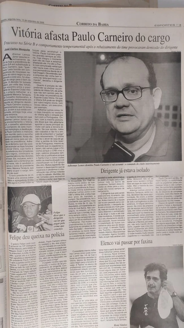 Relembre como foi a queda de Bahia e Vitória para a Série C em 2005 por Alan Pinheiro/CORREIO