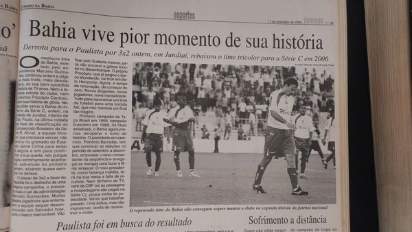 Relembre como foi a queda de Bahia e Vitória para a Série C em 2005 por Alan Pinheiro/CORREIO