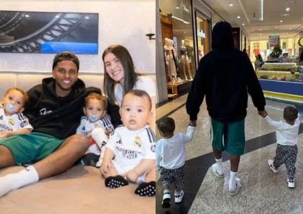 Rodrygo e os filhos por Reprodução