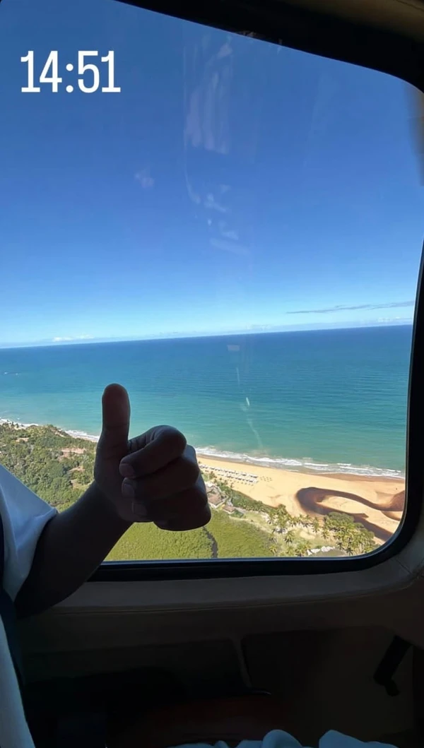 Virginia e Vini jr na Reserva Jacomã em Trancoso, na Bahia por Reprodução/Redes Sociais 