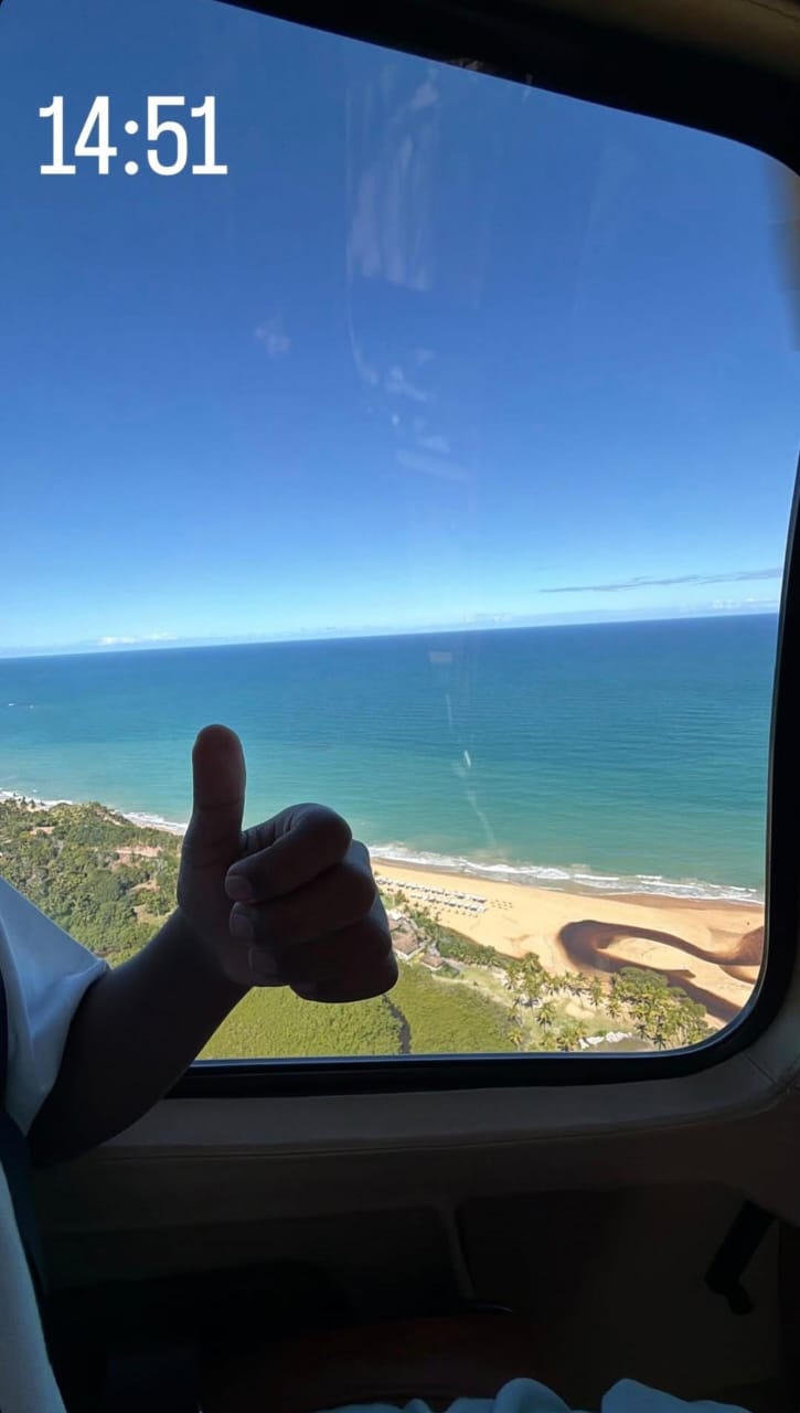 Virginia e Vini jr na Reserva Jacomã em Trancoso, na Bahia por Reprodução/Redes Sociais 