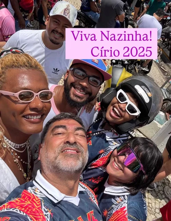 Kildren Pantoja, Liniker, Zeca Camargo e Gaby Amarantos no Círio de Nazaré, em Belém por Reprodução/Redes Sociais 