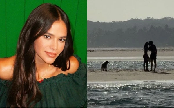 Bruna Marquezine e Shawn Mendes são flagrados aos beijos em praia de Alagoas