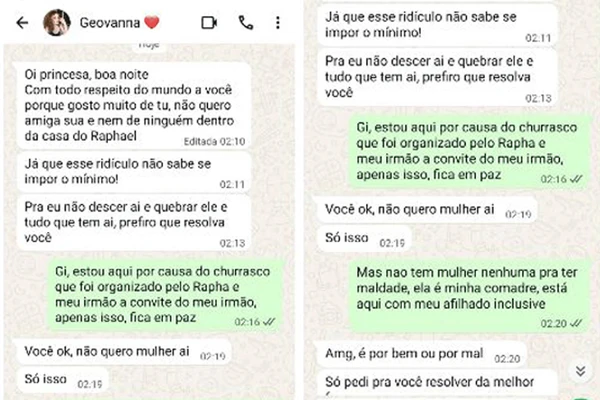 Geovanna mandou mensagens ameaçadoras antes do crime por Reprodução