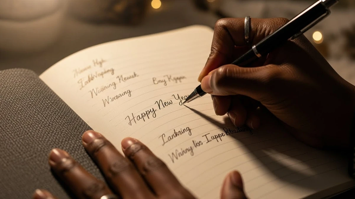 Anotar metas e também o que se quer deixar para trás ajuda a organizar intenções. O ritual simboliza renovação, desapego e a abertura de espaço para novas conquistas em 2026. por Reprodução