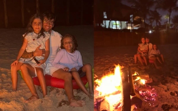 Réveillon de Daniel Cady com Helena e Marina