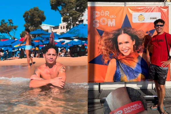 Silvero Pereira curte dias em Salvador