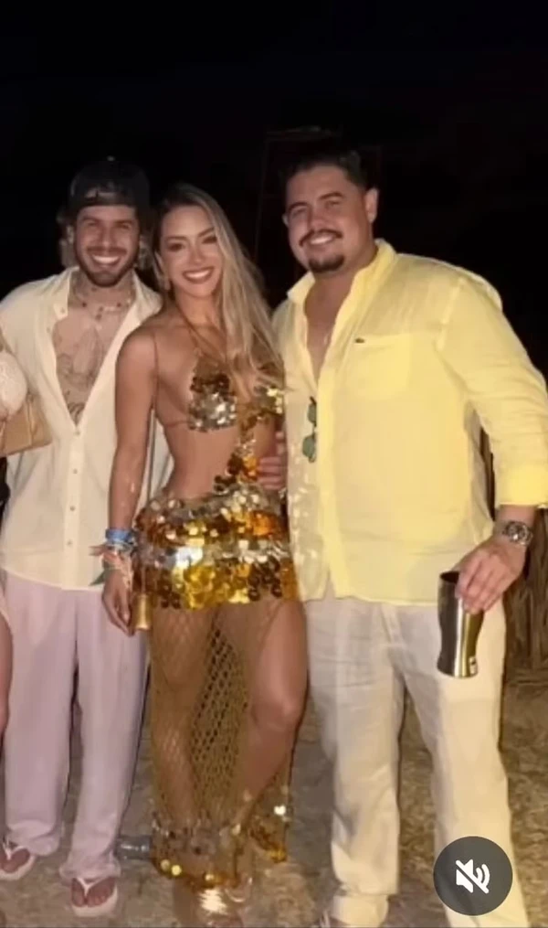 Gessica Muniz entre Zé Felipe e João Victor por Reprodução/Instagram