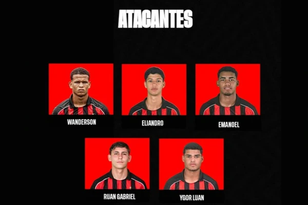 Atacantes do Vitória inscritos na Copinha 2026 por Divulgação/EC Vitória