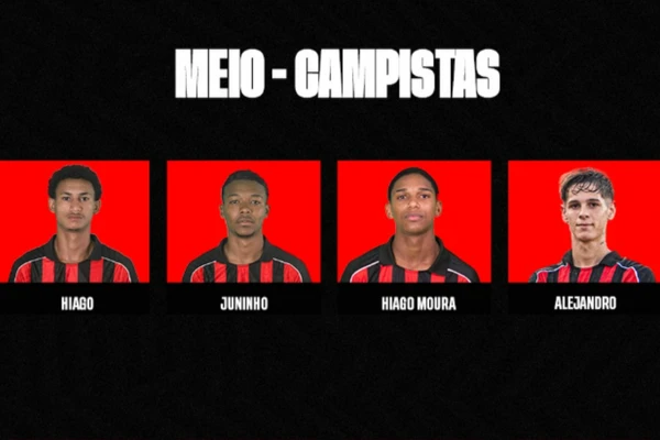 Meio-campistas do Vitória inscritos na Copinha 2026 por Divulgação/EC Vitória