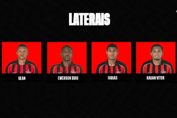 Laterais do Vitória inscritos na Copinha 2026 por Divulgação/EC Vitória