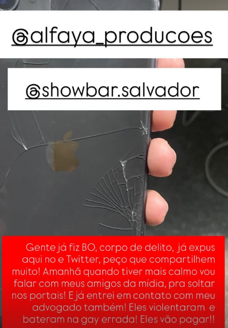 DJ denuncia agressão em bar no Rio Vermelho por Reprodução/Redes sociais