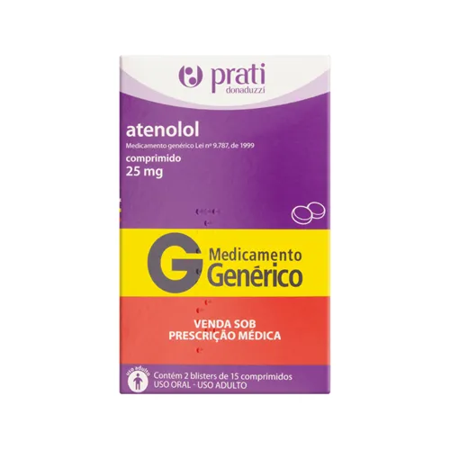Atenolol 25mg - para tratamento de hipertensão. Imagem meramente ilustrativa por Reprodução