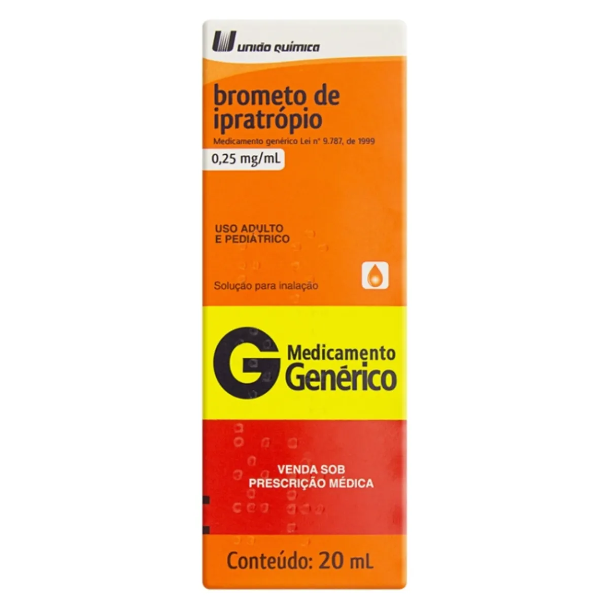 Brometo de ipratrópio 0,25mg - para o tratamento de asma. Imagem meramente ilustrativa por Reprodução