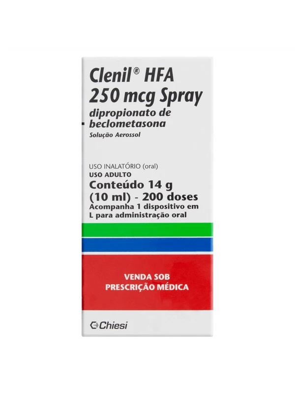 Dipropionato de beclometasona 250mcg - para o tratamento de asma. Imagem meramente ilustrativa por Reprodução