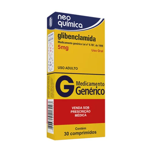 Glibenclamida 5mg - para o tratamento de diabetes. Imagem meramente ilustrativa por Reprodução