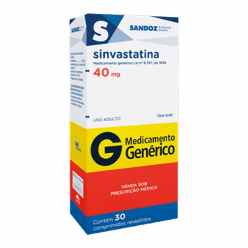Sinvastatina 40mg - para o tratamento de colesterol. Imagem meramente ilustrativa por Reprodução