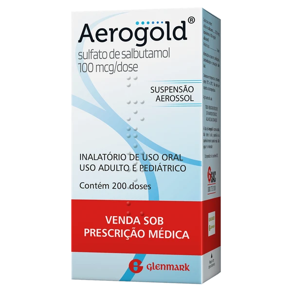 Sulfato de salbutamol 100mcg - para o tratamento de asma. Imagem meramente ilustrativa.  por Reprodução